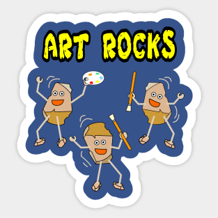 Three Art Rocks Sticker